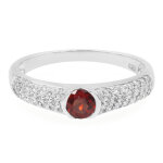 Bague en argent et grenat du mozambique
