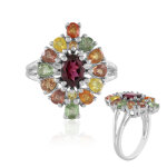 Bague en argent et grenat rhodolite