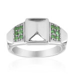 Bague en argent et grenat tsavorite du kenya (remy rotenier)