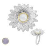 Bague en argent et jade lavande (monosono collection)