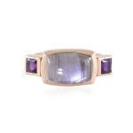 Bague en argent et labradorite pourpre de maniry (km by juwelo)