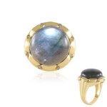 Bague en argent et labradorite verte de maniry (km by juwelo)