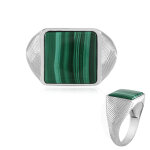 Bague en argent et malachite (adela silber)