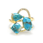 Bague en argent et mosa�que de turquoise