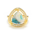 Bague en argent et mosa�que de turquoise