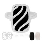 Bague en argent et onyx noir