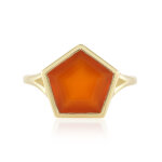 Bague en argent et onyx rouge