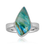 Bague en argent et opale d'atacama (bali barong)