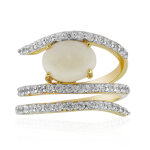 Bague en argent et opale blanche