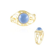 Bague en argent et opale bleue