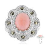 Bague en argent et opale rose (annette classic)