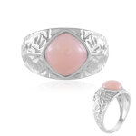 Bague en argent et opale rose (de melo)