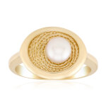Bague en argent et perle d'akoya (tpc)
