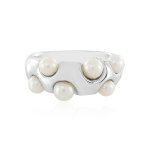 Bague en argent et perle blanche de culture d'eau douce (de melo) Bague en argent et perle blanche de culture d'eau douce (de melo)