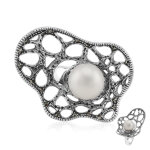 Bague en argent et perle de culture d'eau douce (annette classic)