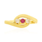 Bague en argent et pierre de lune arc - en - ciel