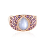 Bague en argent et pierre de lune blanche (km by juwelo)