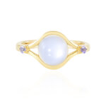 Bague en argent et pierre de lune blanche (km by juwelo)