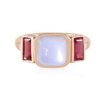 Bague en argent et pierre de lune blanche (km by juwelo)