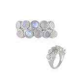 Bague en argent et pierre de lune bleue (km by juwelo)