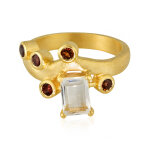 Bague en argent et quartz blanc (monosono collection)