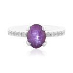 Bague en argent et rubis étoilé de channapatna Bague en argent et rubis étoilé de channapatna