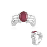 Bague en argent et rubis de madagascar (de melo essence)