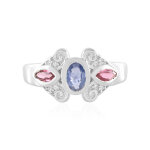 Bague en argent et saphir bleu de ceylan non chauff�