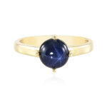 Bague en argent et saphir �toil� bleu