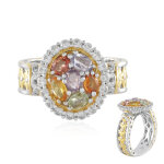 Bague en argent et saphir jaune (gems en vogue)