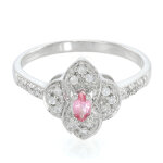 Bague en argent et saphir padparadscha