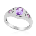 Bague en argent et saphir pourpre de ceylan