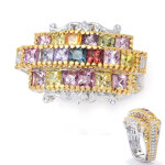 Bague en argent et saphir rouge (gems en vogue)