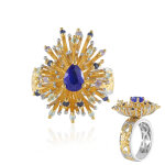Bague en argent et spinelle bleu cobalt (gems en vogue)