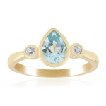 Bague en argent et topaze bleu ciel