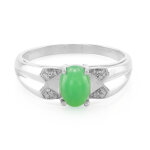 Bague pour homme en argent et chrysoprase impériale Bague pour homme en argent et chrysoprase impériale