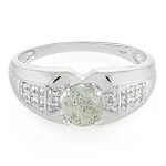 Bague pour homme en argent et spectrolite