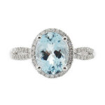 Bague en or et aigue - marine du br�sil aaa