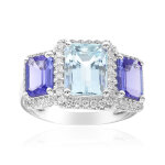 Bague en or et aigue - marine du br�sil aaa (cirari)