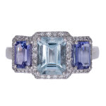 Bague en or et aigue - marine du br�sil aaa (cirari)