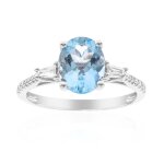 Bague en or et aigue - marine du br�sil (cirari)