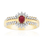 Bague en or et b�ryl rouge