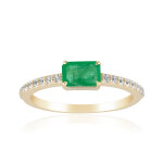 Bague en or et emeraude de zambie