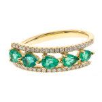 Bague en or et emeraude de zambie aaa