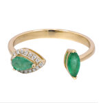 Bague en or et emeraude de zambie aaa