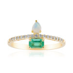 Bague en or et emeraude de zambie aaa (cirari)