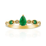 Bague en or et emeraude de zambie aaa (cirari)