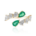 Bague en or et emeraude de zambie aaa (cirari)