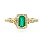 Bague en or et emeraude de zambie aaa (cirari)