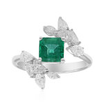 Bague en or et emeraude de zambie aaa (cirari)